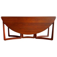 Mid-Century Drop-Leaf Teak Dining Table by Peter Hvidt and Orla Molgaard Nielsen