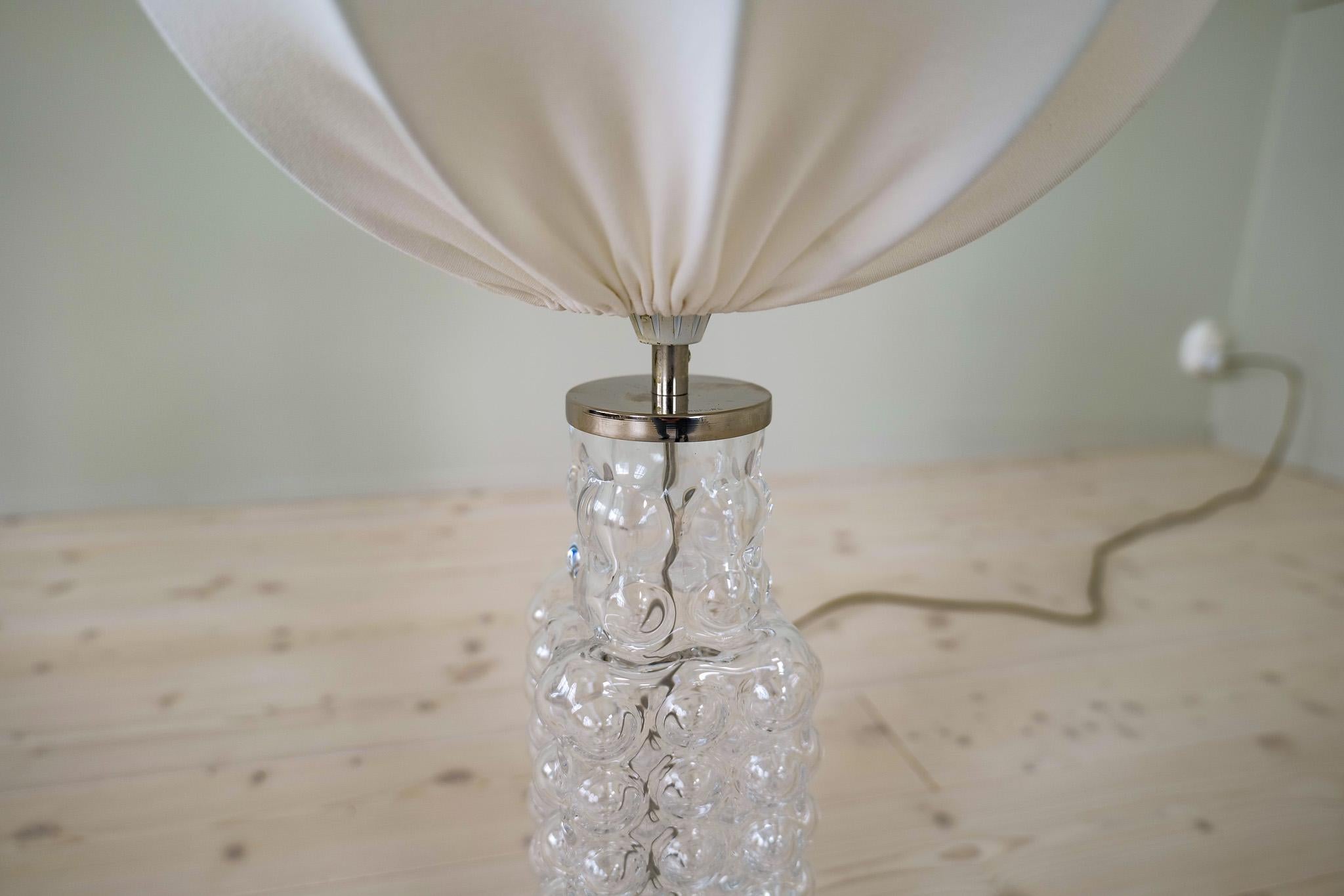 Midcentury Modern Drop Shaped Crystal Rare Table Lamp Orrefors by Carl Fagerlund In Good Condition For Sale In Hillringsberg, SE