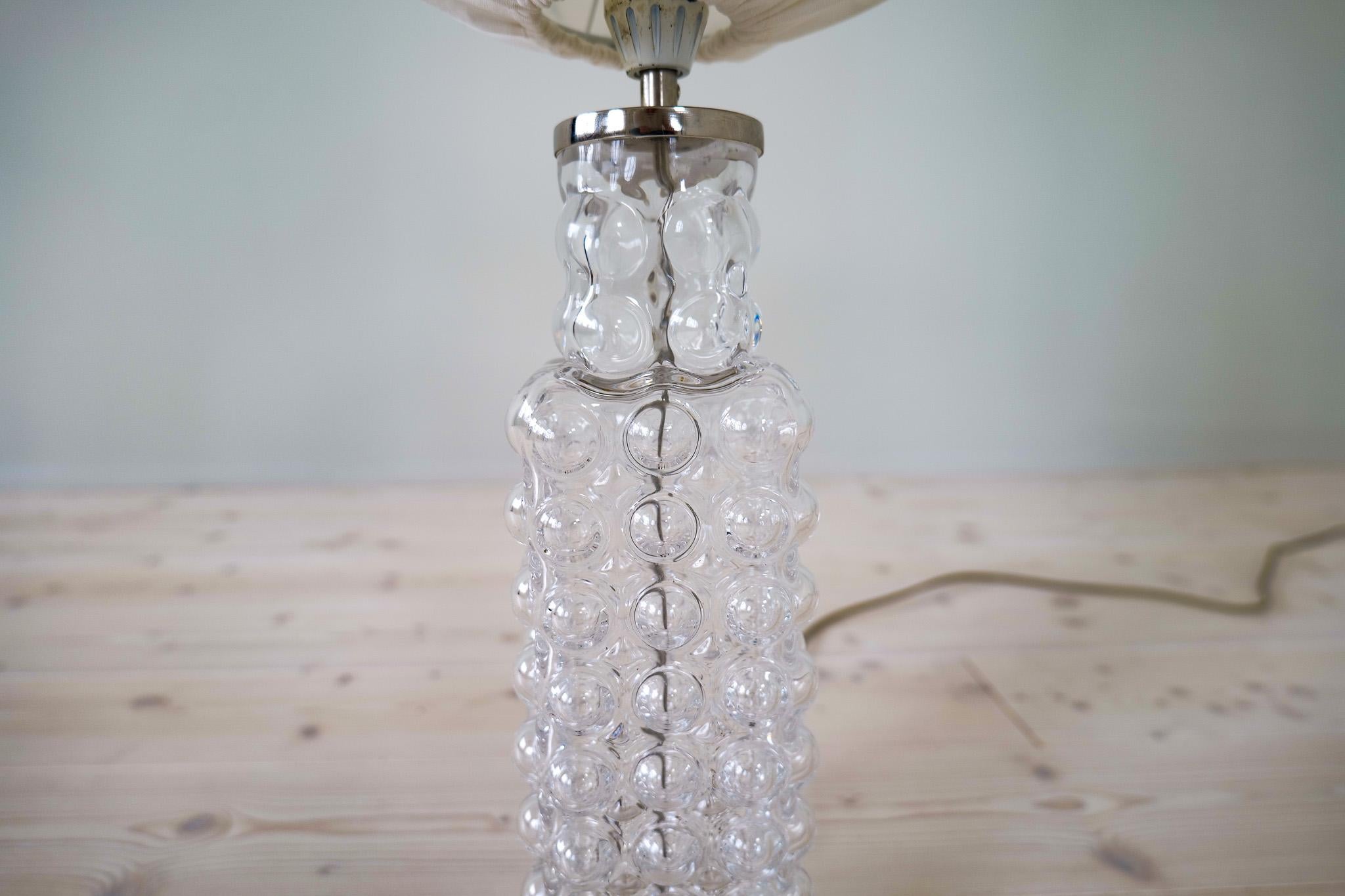 Mid-20th Century Midcentury Modern Drop Shaped Crystal Rare Table Lamp Orrefors by Carl Fagerlund For Sale