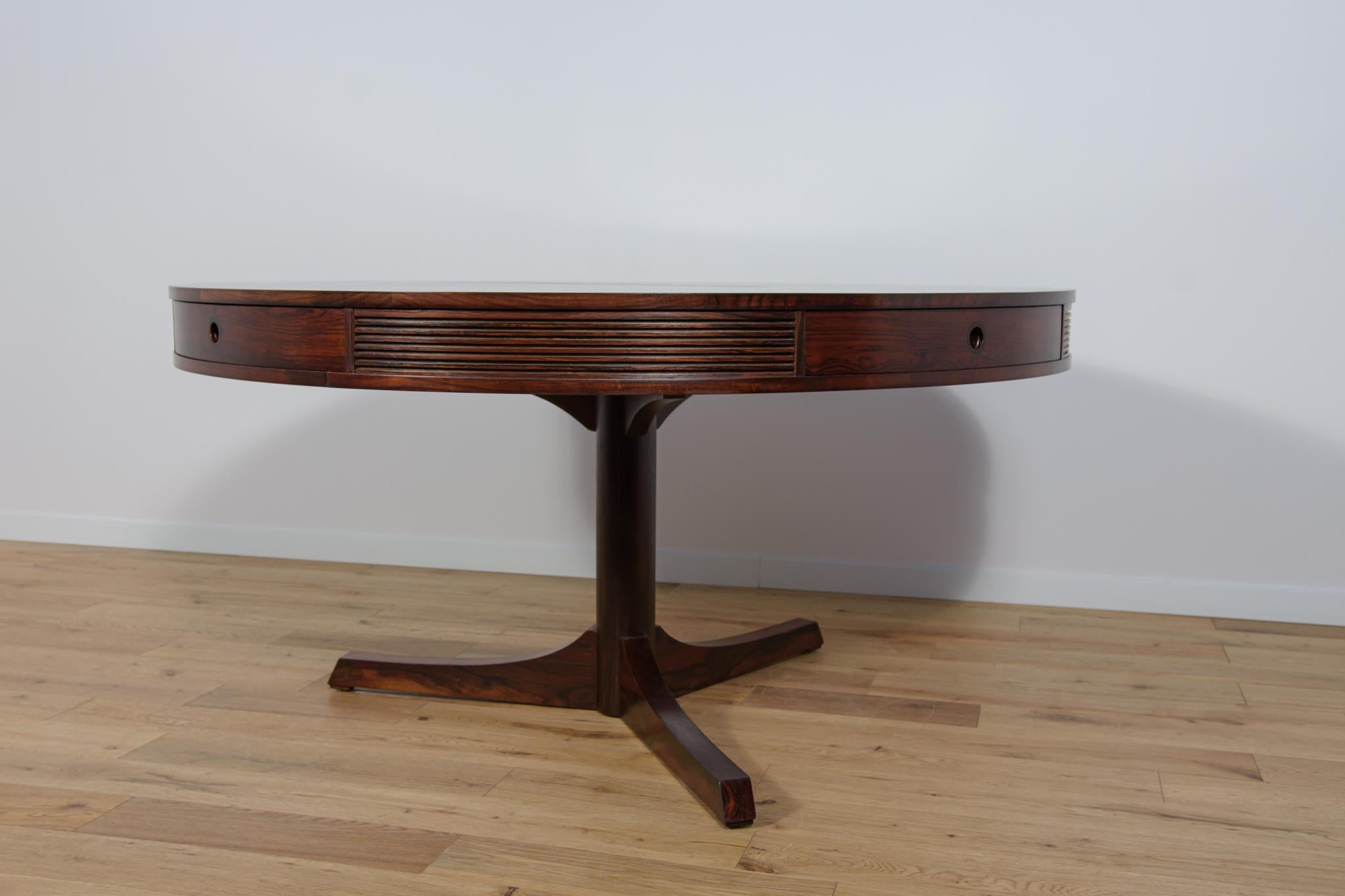 Woodwork Mid Century Drum Dining Table  by Robert Heritage for Archie Shine, Great Britai For Sale