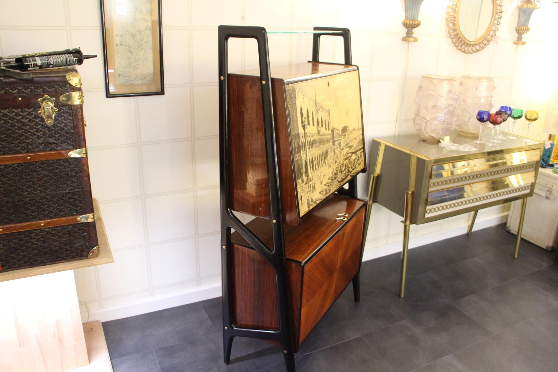 Mid-Century Modern Midcentury Dry Bar Cabinet, Cocktail Bar Cabinet, Vittorio Dassi, Paolo Buffa