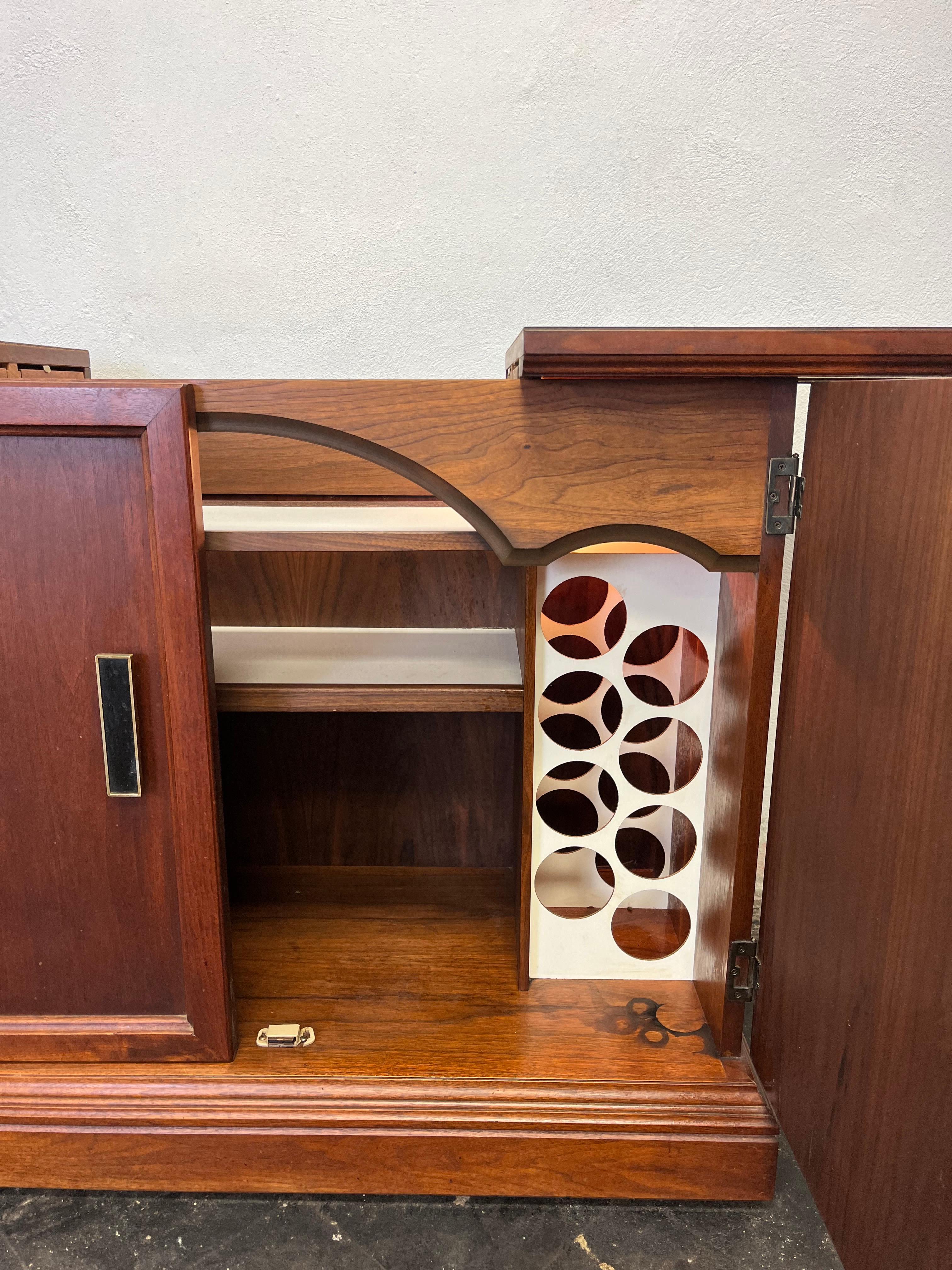 Mid Century Dry Bar Cabinet Walnut 4