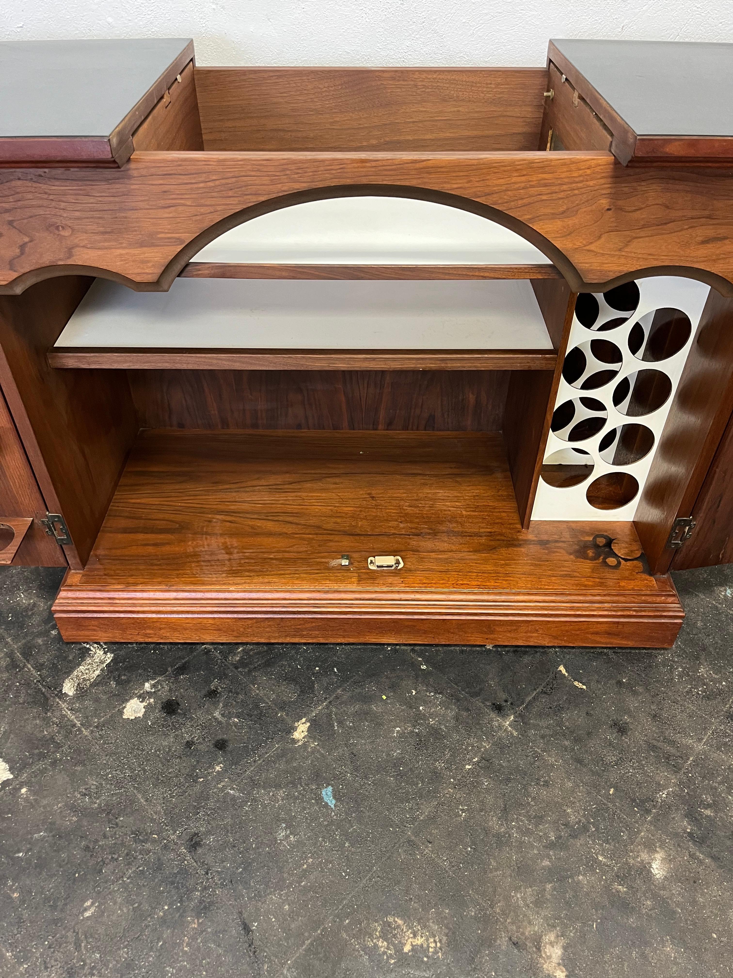 Mid Century Dry Bar Cabinet Walnut 2