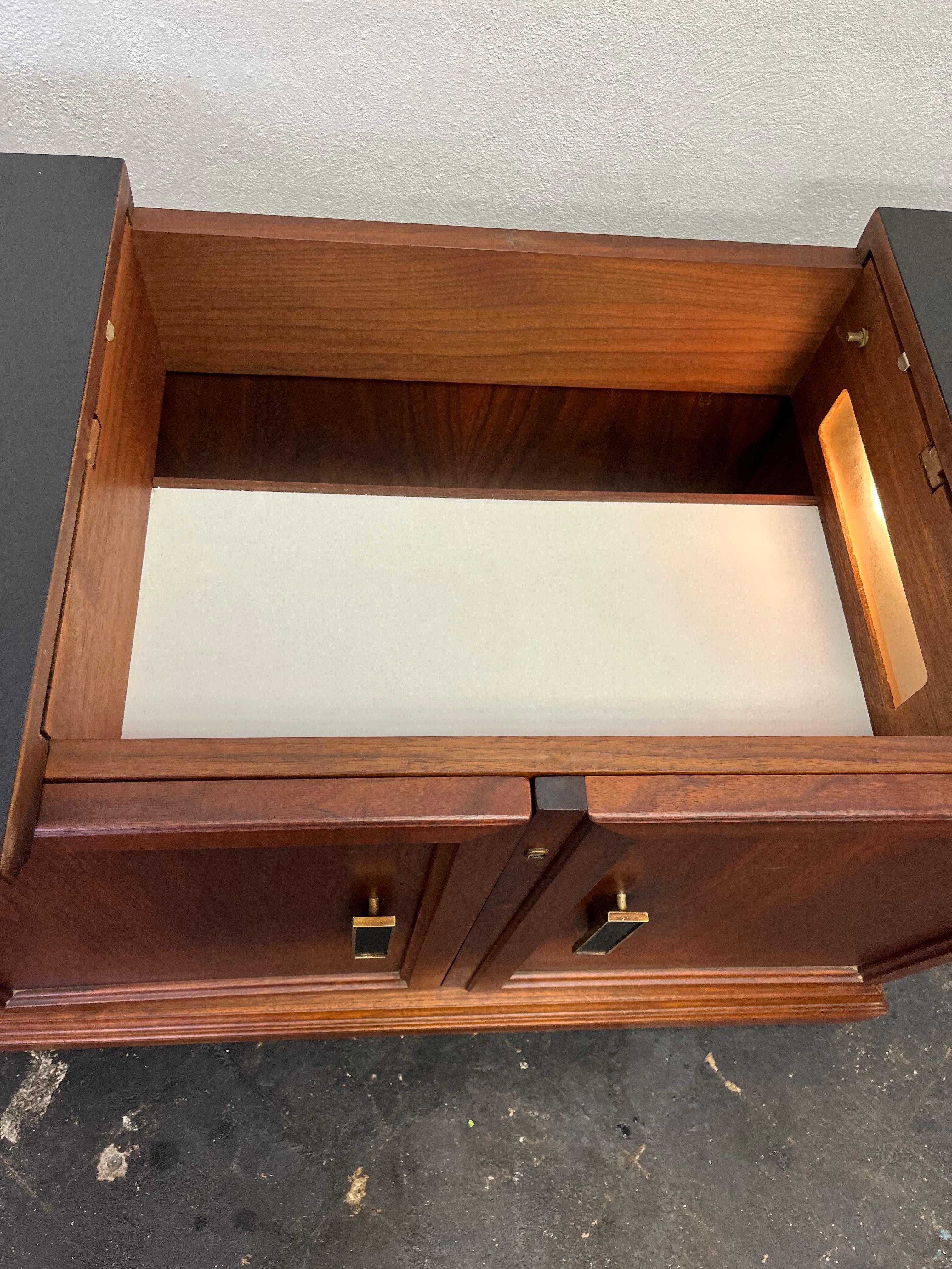 Mid Century Dry Bar Cabinet Walnut 3