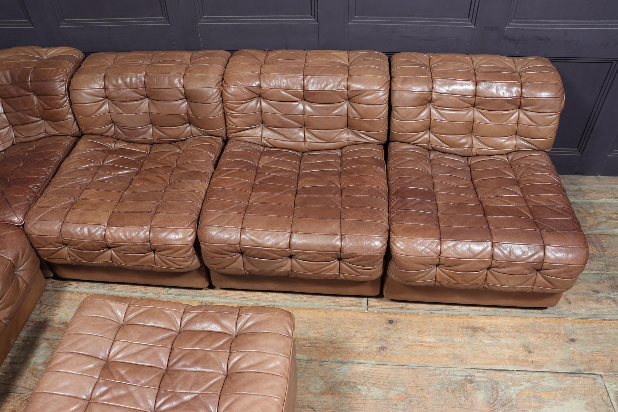 Mid century DS11 Modular Sofa in Tan Leather by De Sede 5