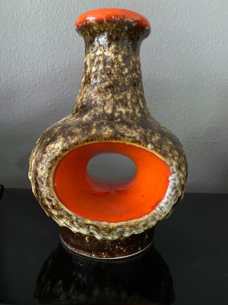 Mid-Century Dümler and Breiden Fat Lava Vase For Sale at 1stDibs