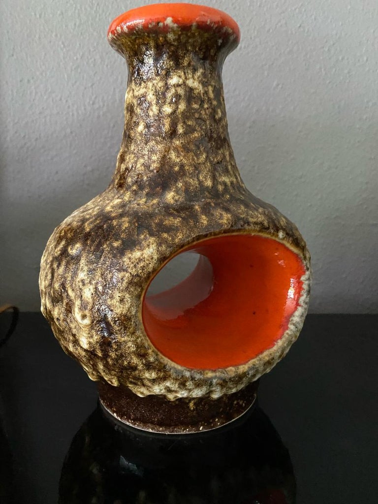 Mid-Century Dümler and Breiden Fat Lava Vase For Sale at 1stDibs