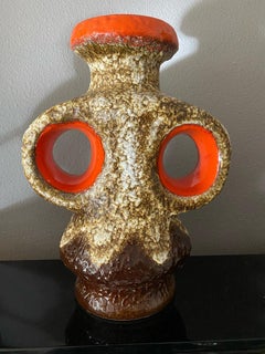Mid-Century Dümler & Breiden Large Fat Lava Vase