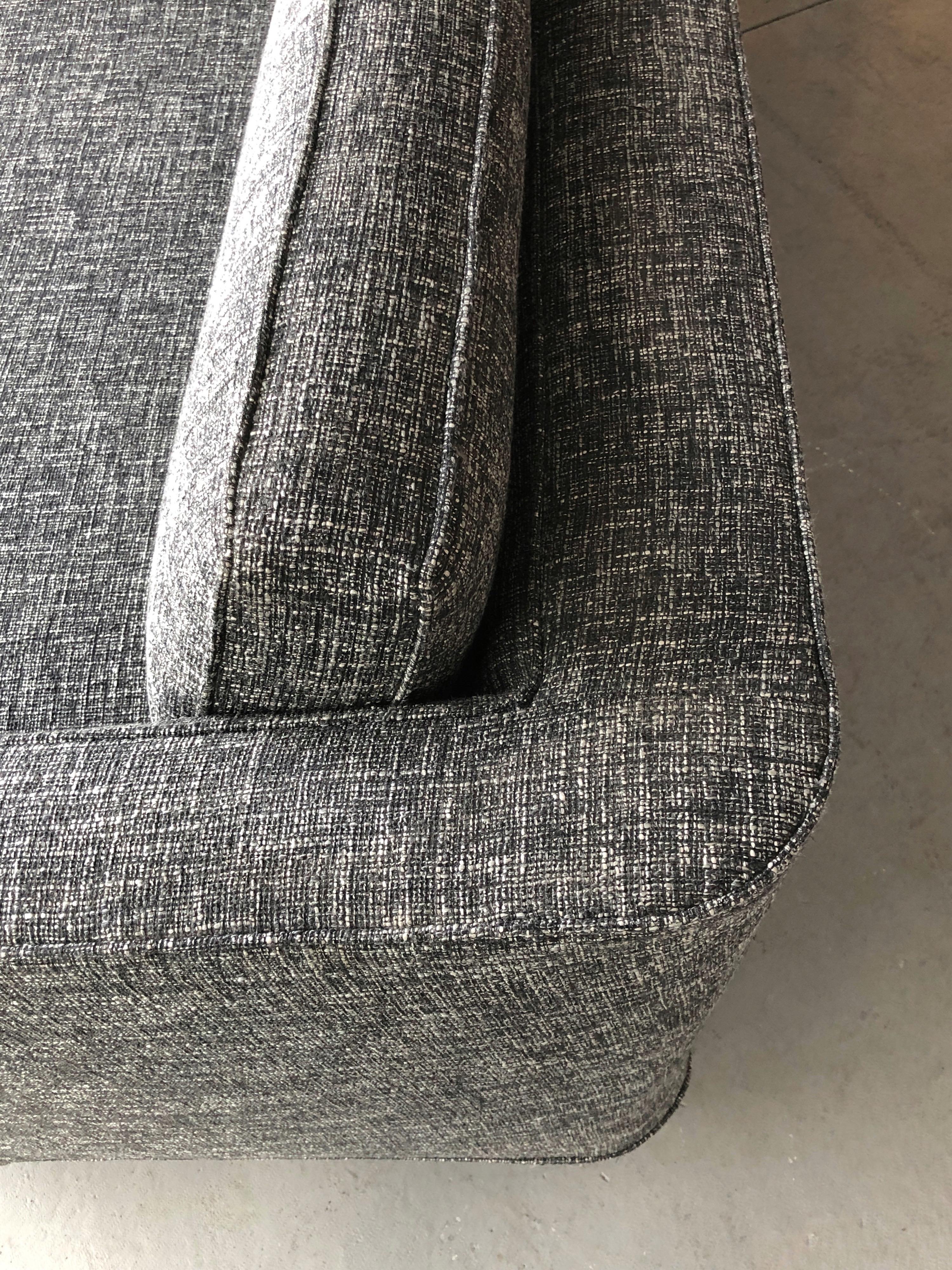 Stainless Steel Midcentury Dunbar Style Sofa with 10 Legs