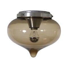 Flush Mount-Deckenleuchte „Druppel“ aus geblasenem Rauchglas mit Kugeln von Dijkstra
