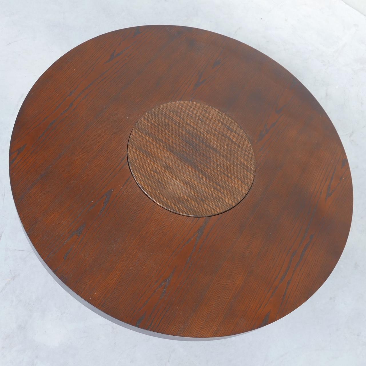 Bois Table basse circulaire hollandaise du milieu du siècle en vente