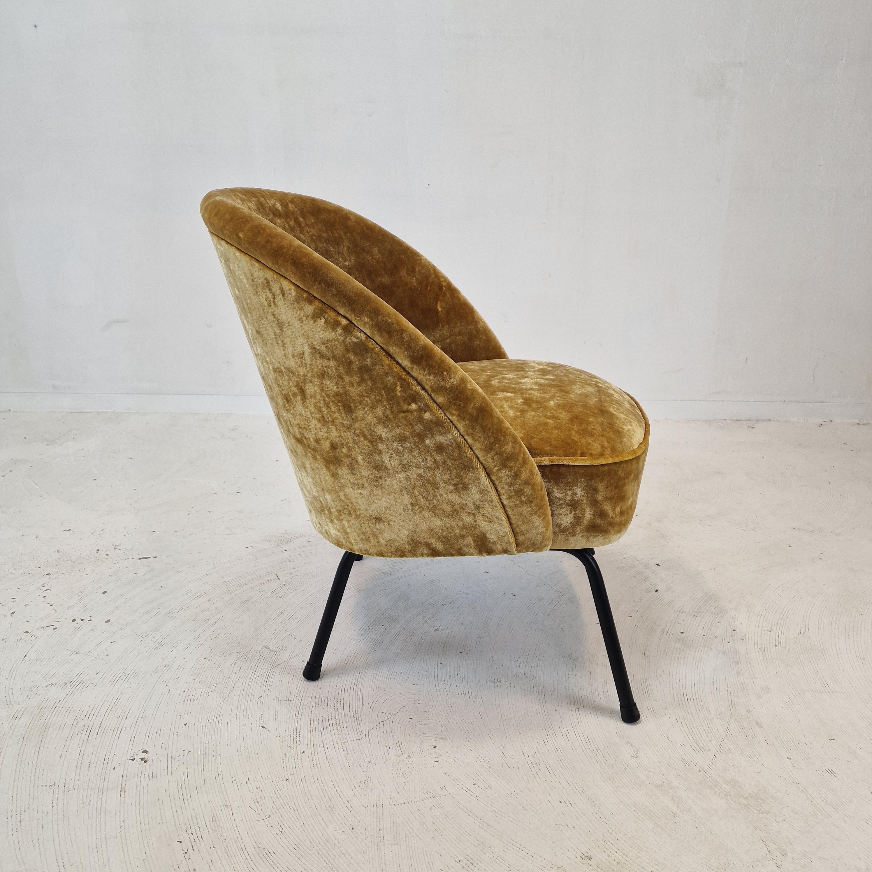 Steel Midcentury Dutch Cocktail or Side Chair, 1970s