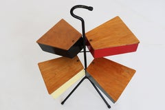 Mid-century Dutch Design Nähkästchenständer von Joost Teders für Metalux 1950 Tisch