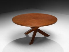 Mid-Century Dutch Dining Table in Oak with Cross-Base