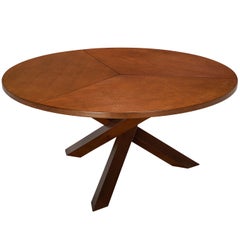 Mid-Century Dutch Dining Table in Oak with Cross-Base