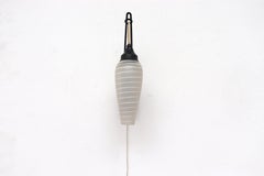 Mid-Century Dutch Hanging Wall Sconce with Spiral Milk Glass Shade