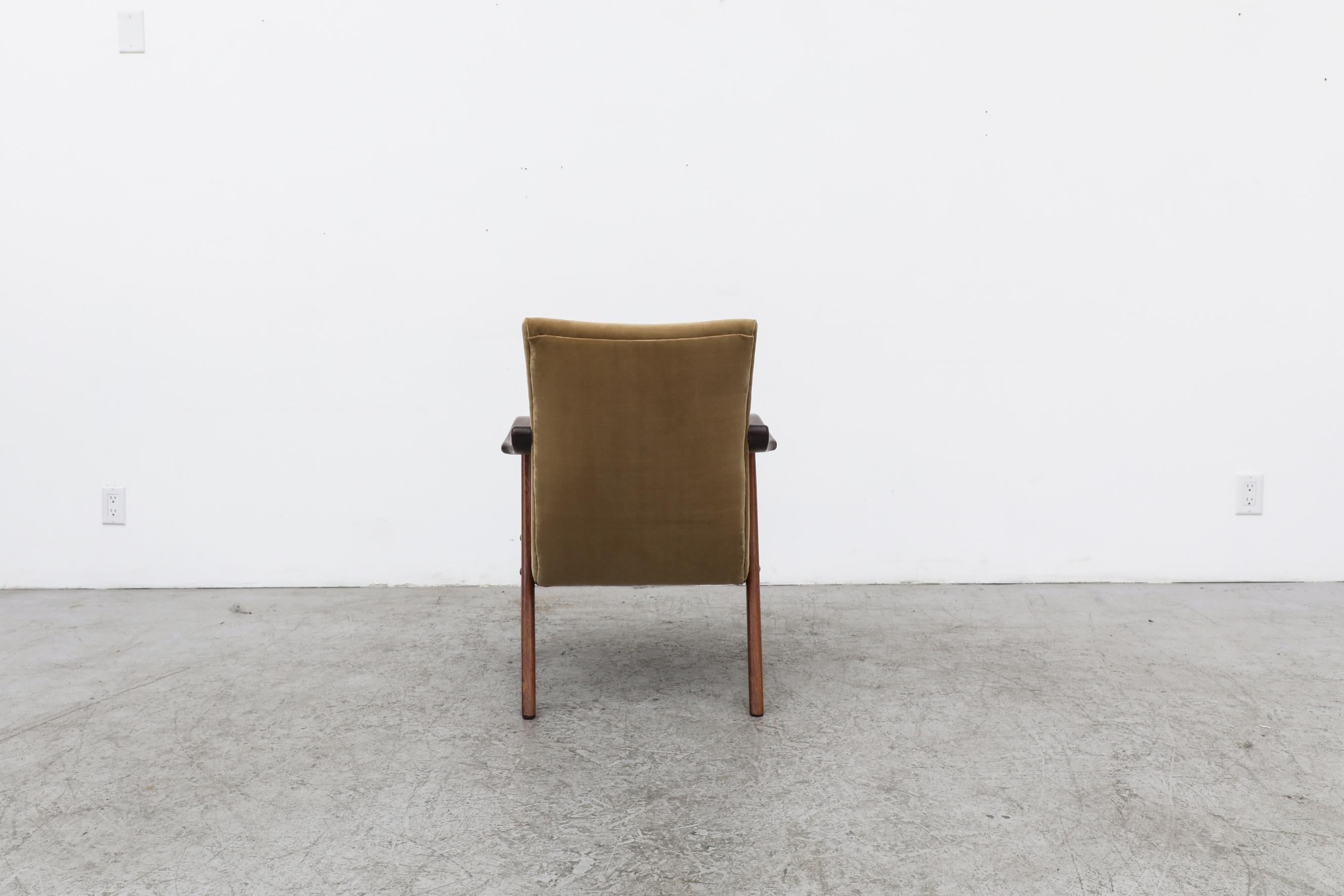 Velvet Mid-Century Dutch Lounge Chair