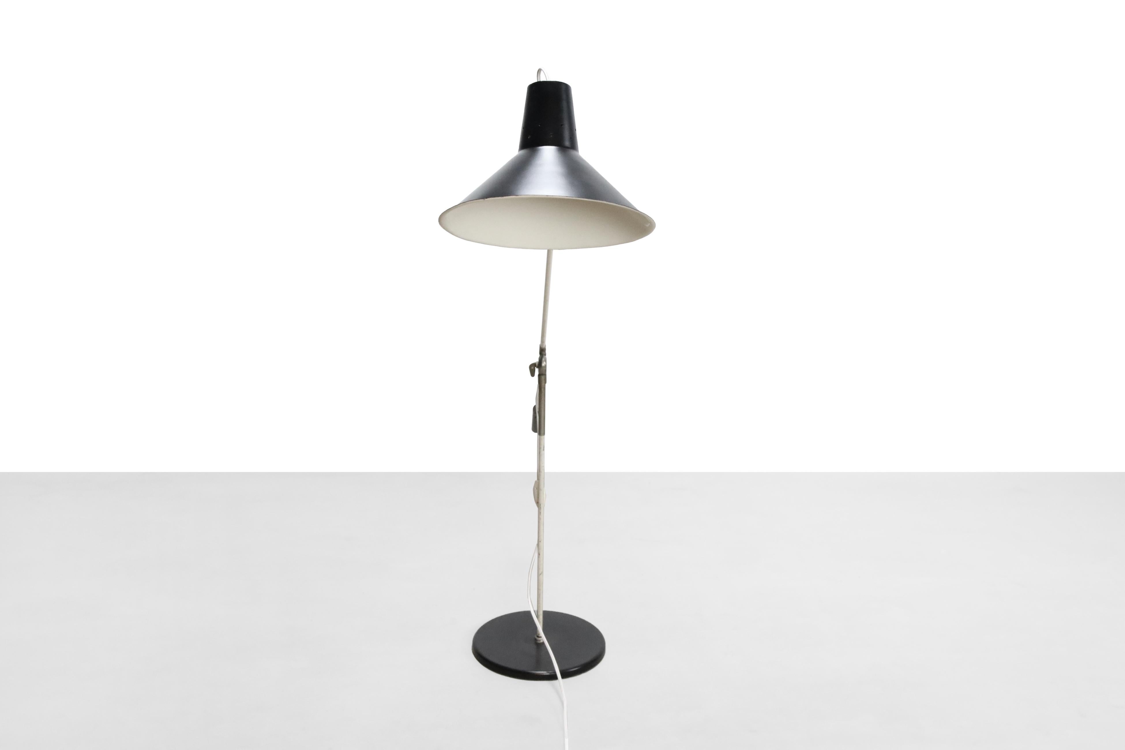 Metal Midcentury Dutch Minimalistic Design Floor Lamp by W. Hagoort