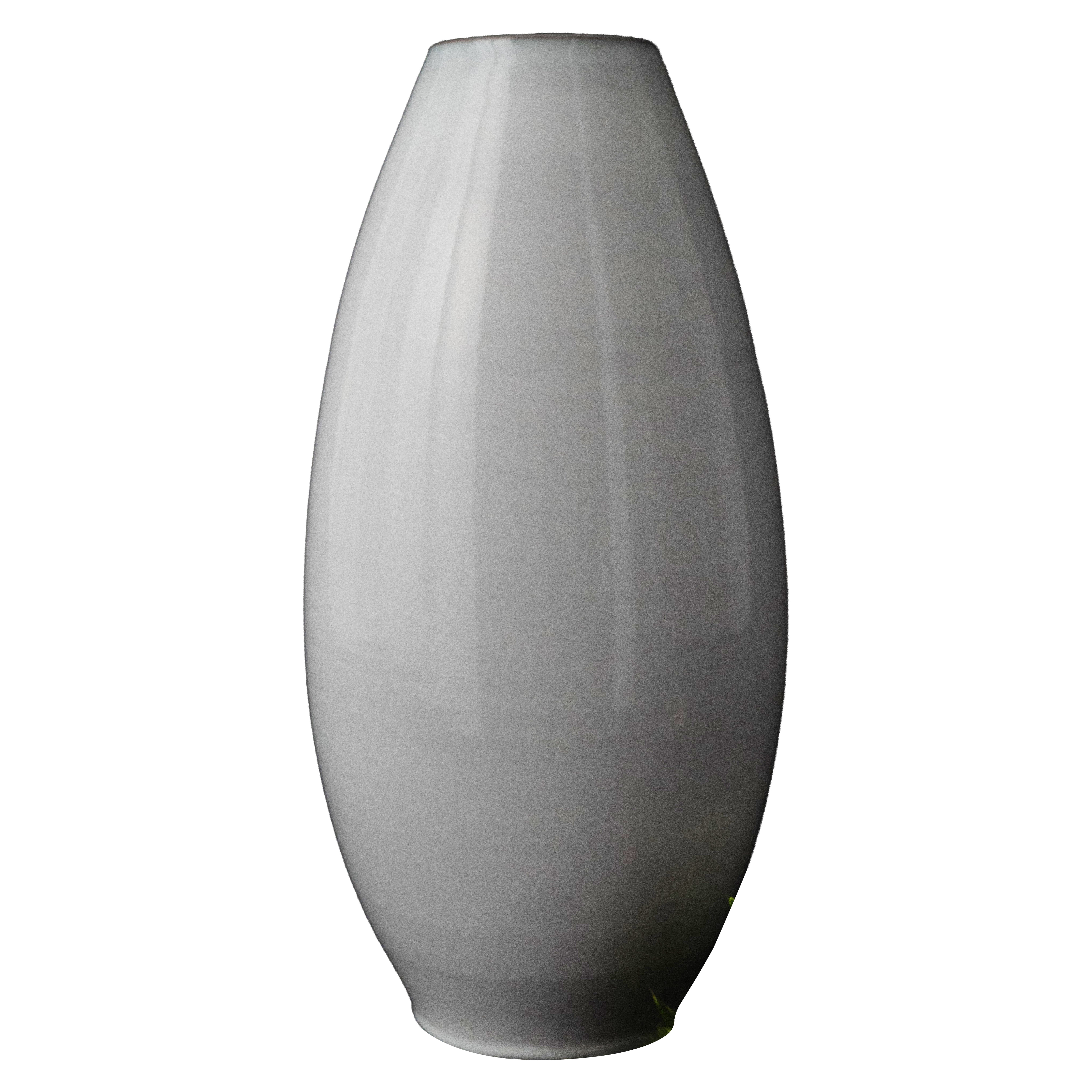 Vaso olandese Mobach modello 509 in terracotta smaltata bianca, metà del secolo scorso, circa 1950–196