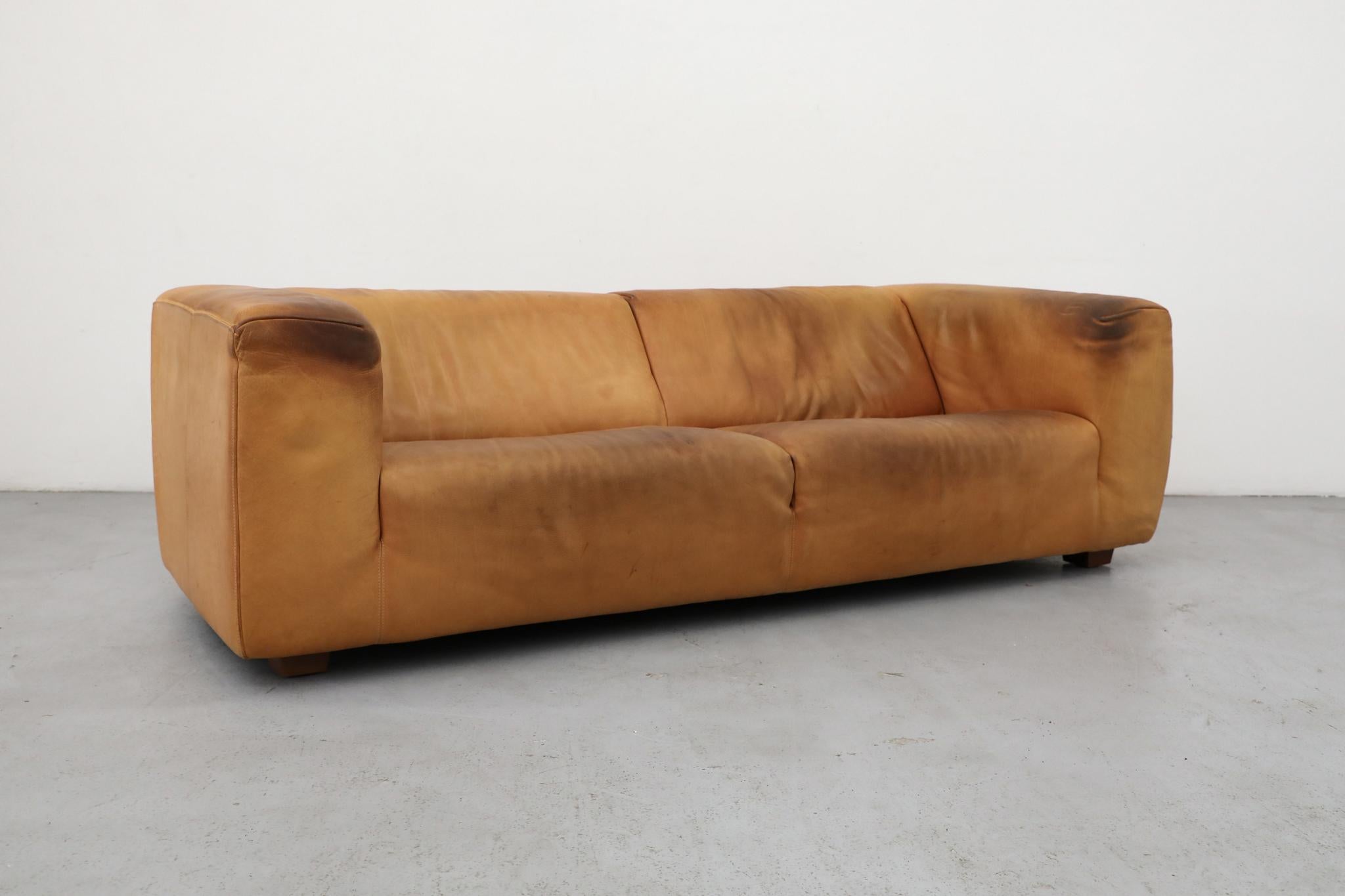 Holländisches Naturledersofa 'Havanna' von Gerard van den Berg aus der Jahrhundertmitte im Angebot 3