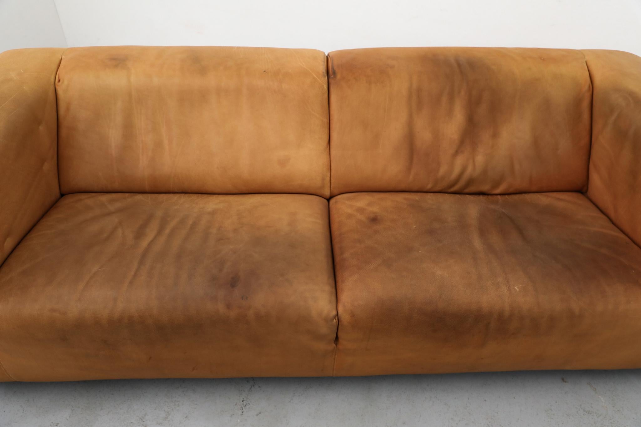 Holländisches Naturledersofa 'Havanna' von Gerard van den Berg aus der Jahrhundertmitte im Angebot 8