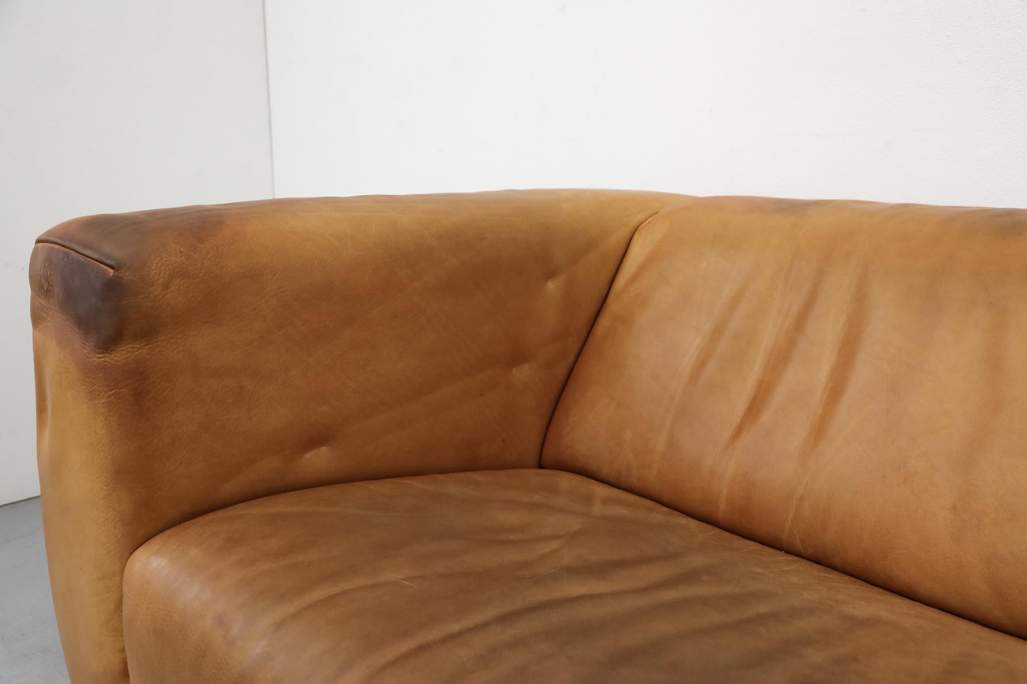 Holländisches Naturledersofa 'Havanna' von Gerard van den Berg aus der Jahrhundertmitte im Angebot 12