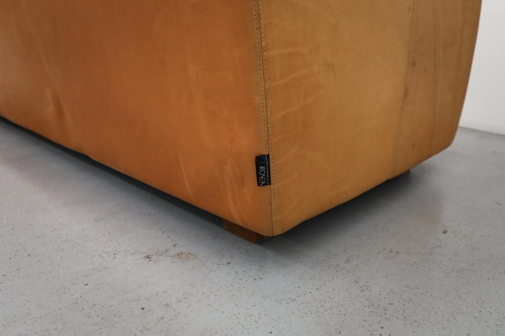 Holländisches Naturledersofa 'Havanna' von Gerard van den Berg aus der Jahrhundertmitte (Leder) im Angebot