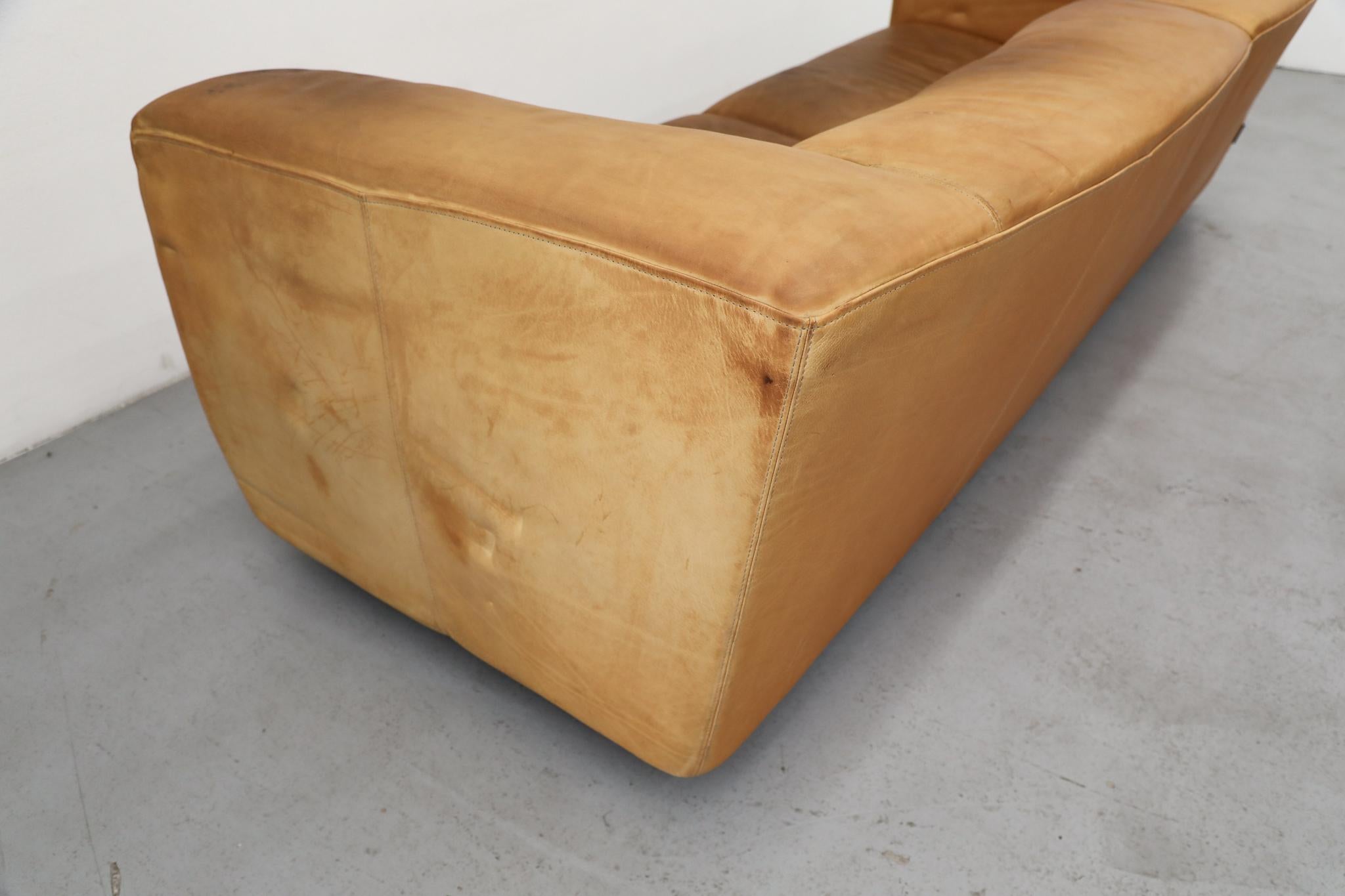Holländisches Naturledersofa 'Havanna' von Gerard van den Berg aus der Jahrhundertmitte im Angebot 2