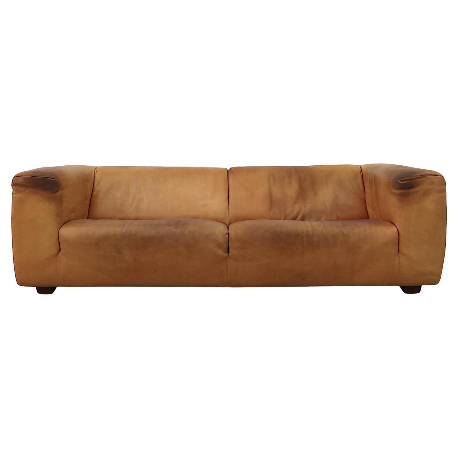 Holländisches Naturledersofa 'Havanna' von Gerard van den Berg aus der Jahrhundertmitte im Angebot