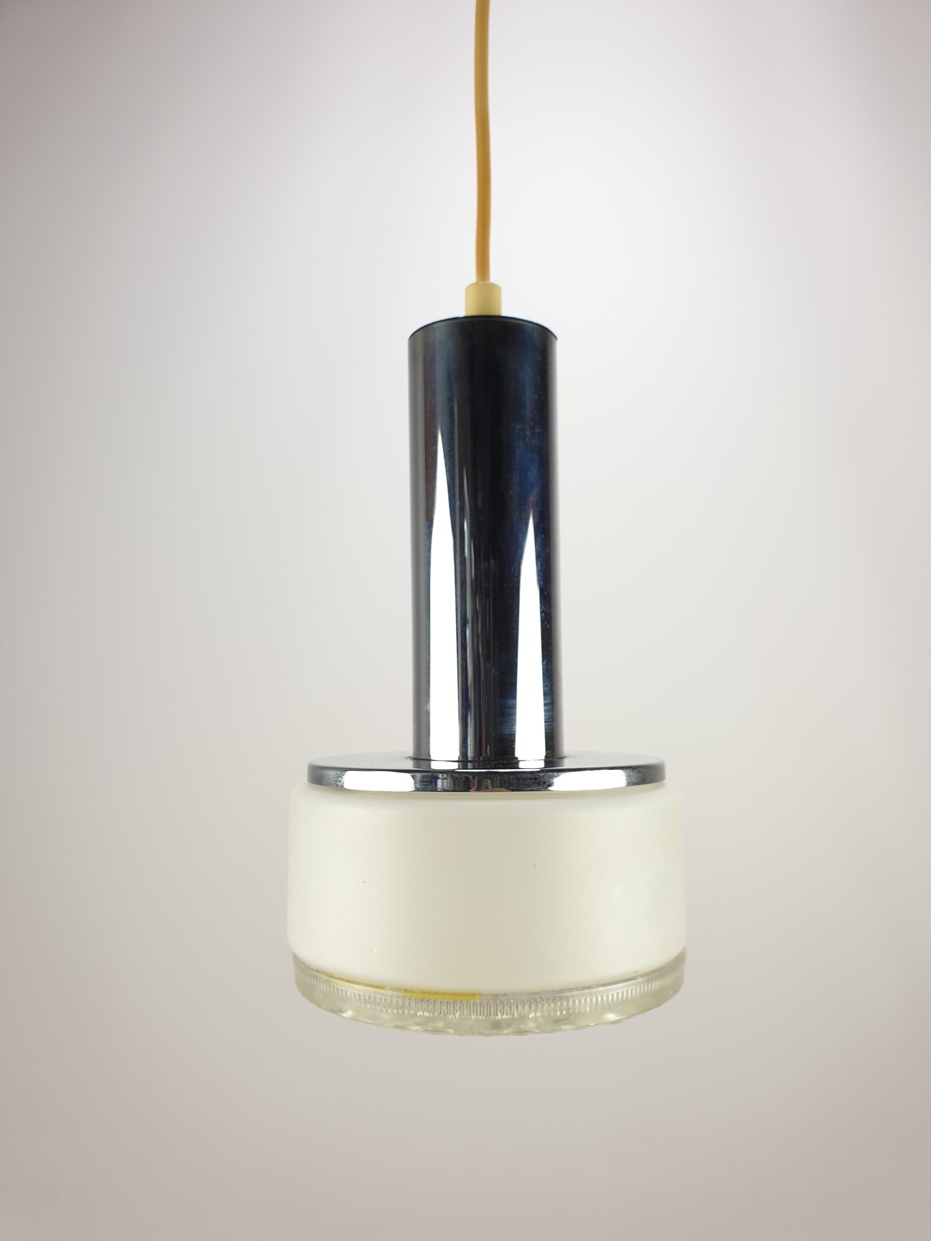 Glass Mid Century Dutch Pendant Lamp, 1970s For Sale