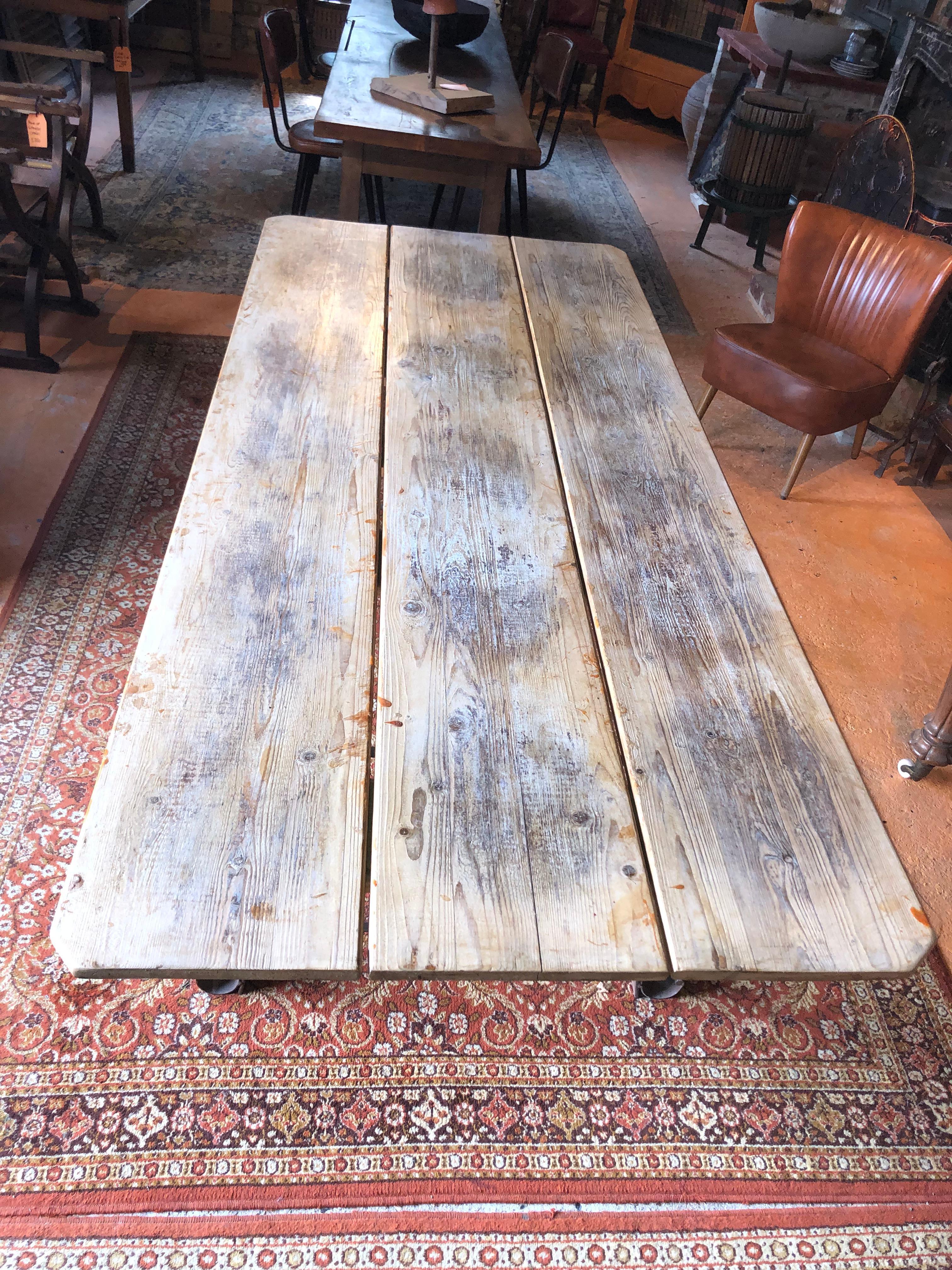 Mid-Century Modern Midcentury Dutch Pine Dining Table