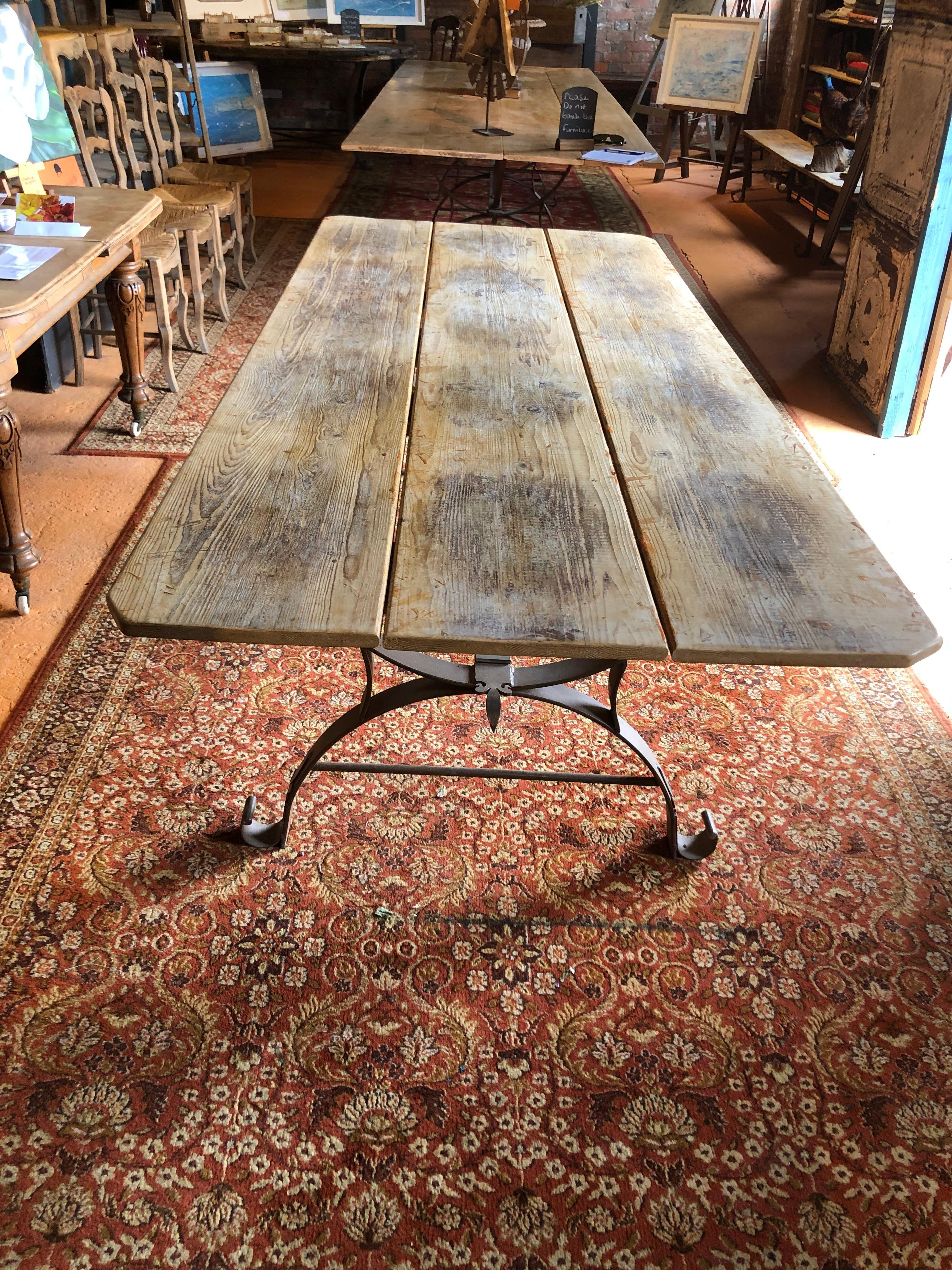 Midcentury Dutch Pine Dining Table In Good Condition In Bournemouth, GB
