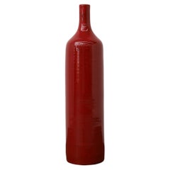 Mid-Century Dutch Red Wine Bottle Shaped Ceramic Vase