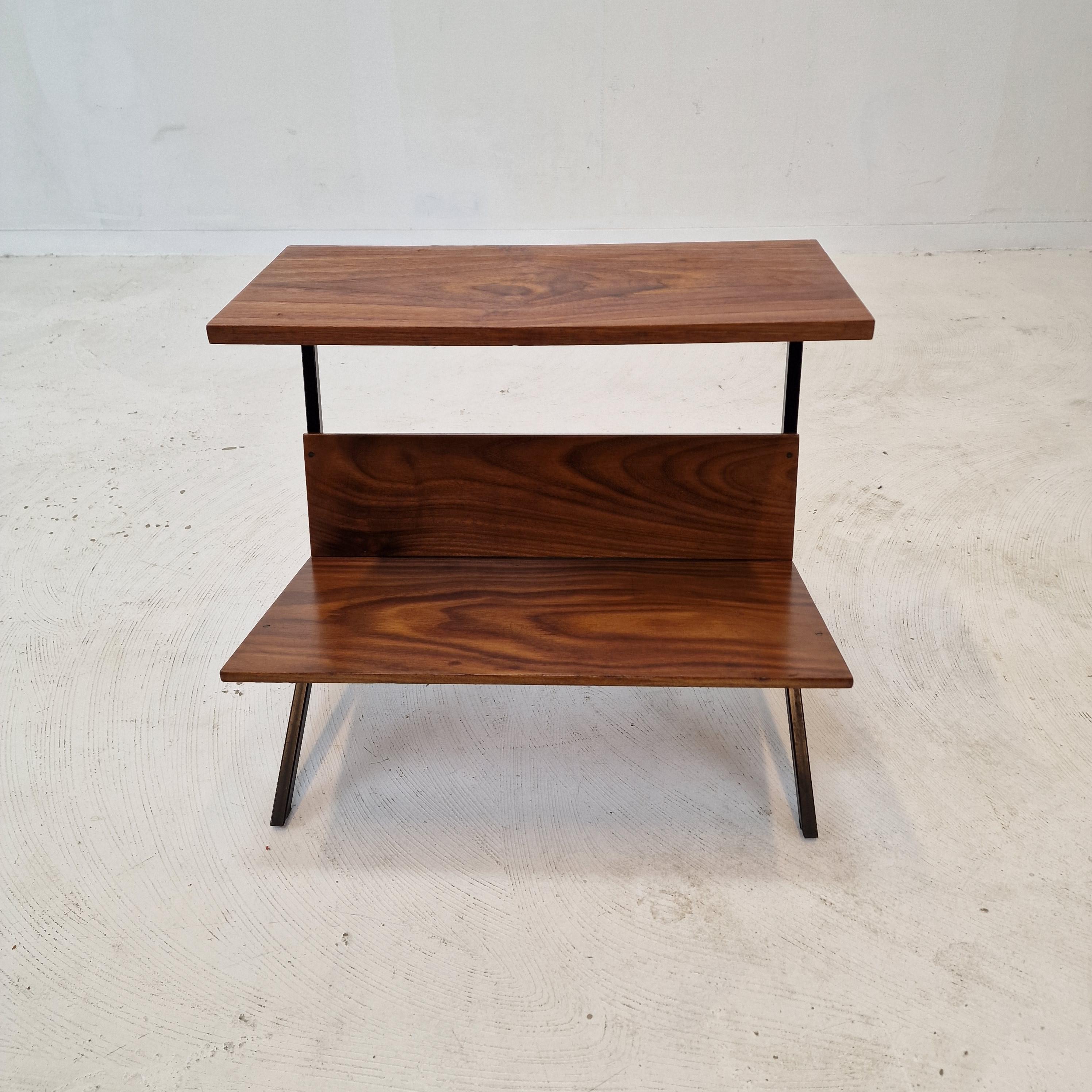 Metal Midcentury Dutch Side Table or Magazine Rack, 1960s For Sale