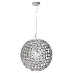 Lámpara colgante de tubo de aluminio de la era espacial holandesa de mediados de siglo 18 pulgadas