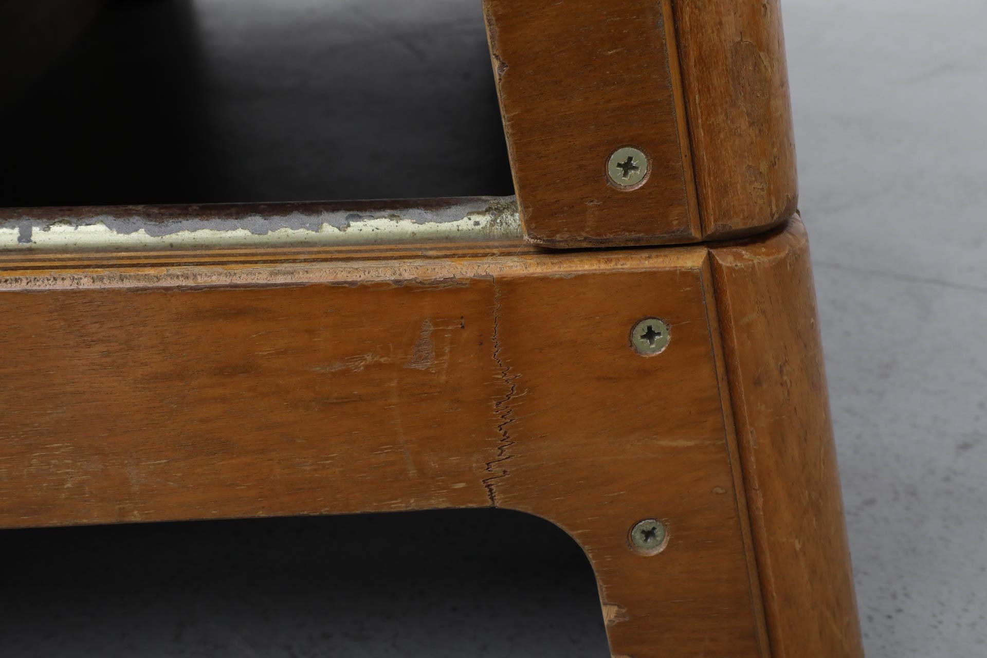 Panca da ginnastica impilata in Oak e Teak della metà del secolo scorso con piano in pelle in vendita 8