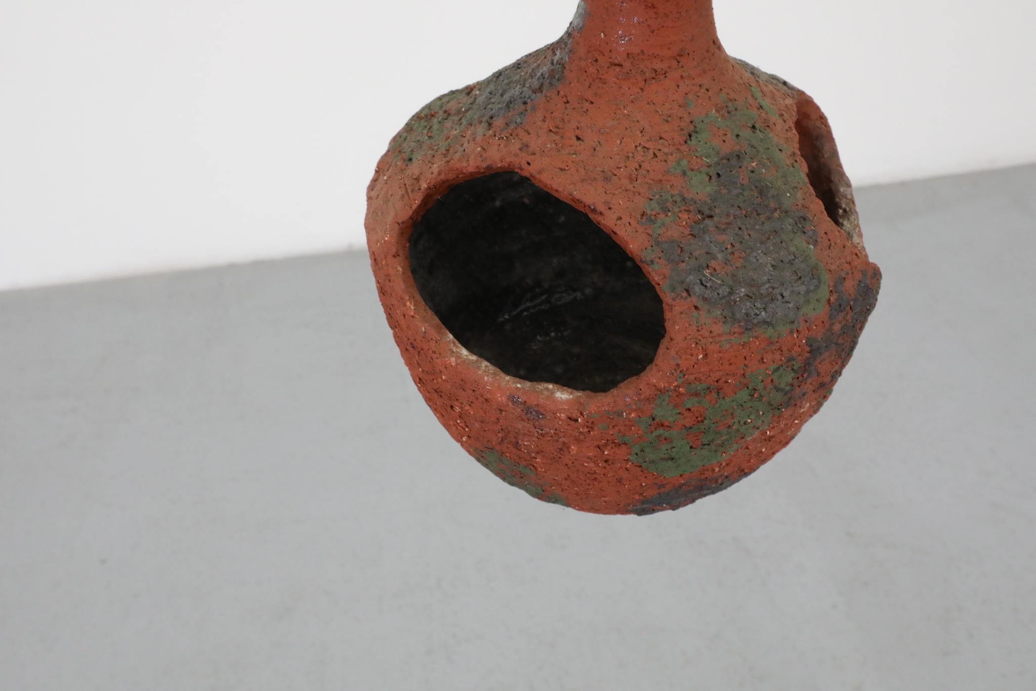 Mid-Century Dutch Terracotta Hanging Ceramic Planter or Bird's Nest, 1970's For Sale 4