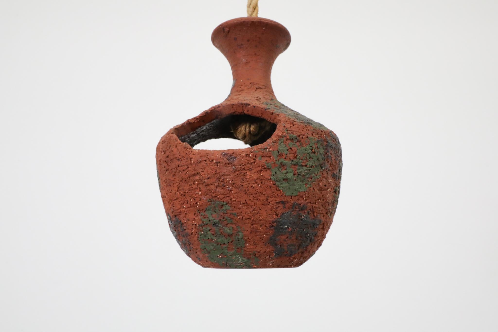 Mid-Century Dutch Terracotta Hanging Ceramic Planter or Bird's Nest, 1970's For Sale 6