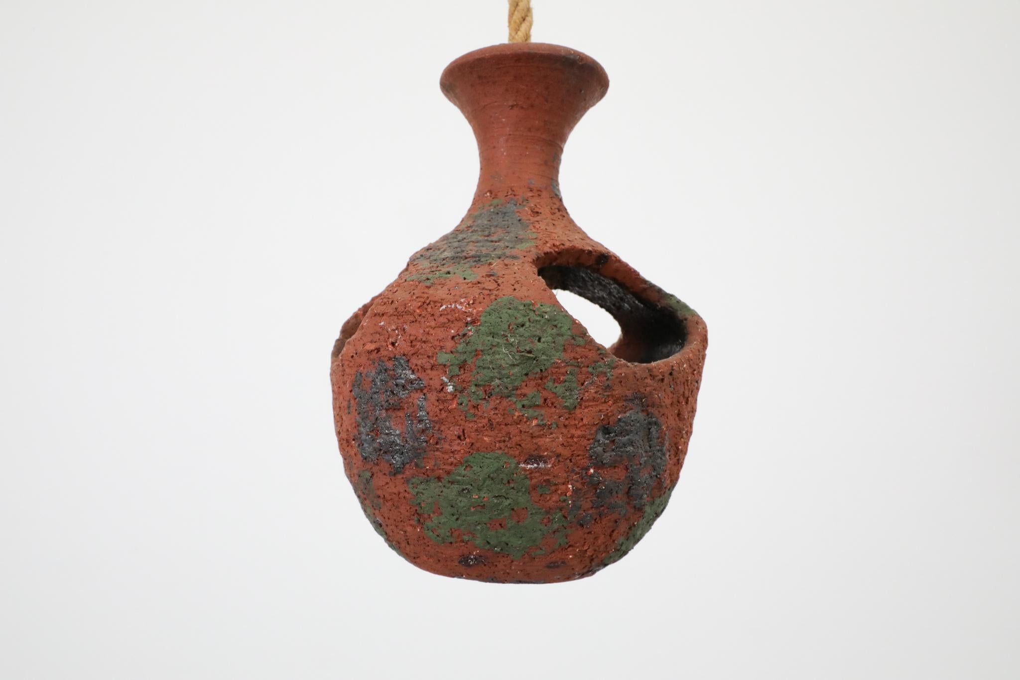 Mid-Century Dutch Terracotta Hanging Ceramic Planter or Bird's Nest, 1970's For Sale 7