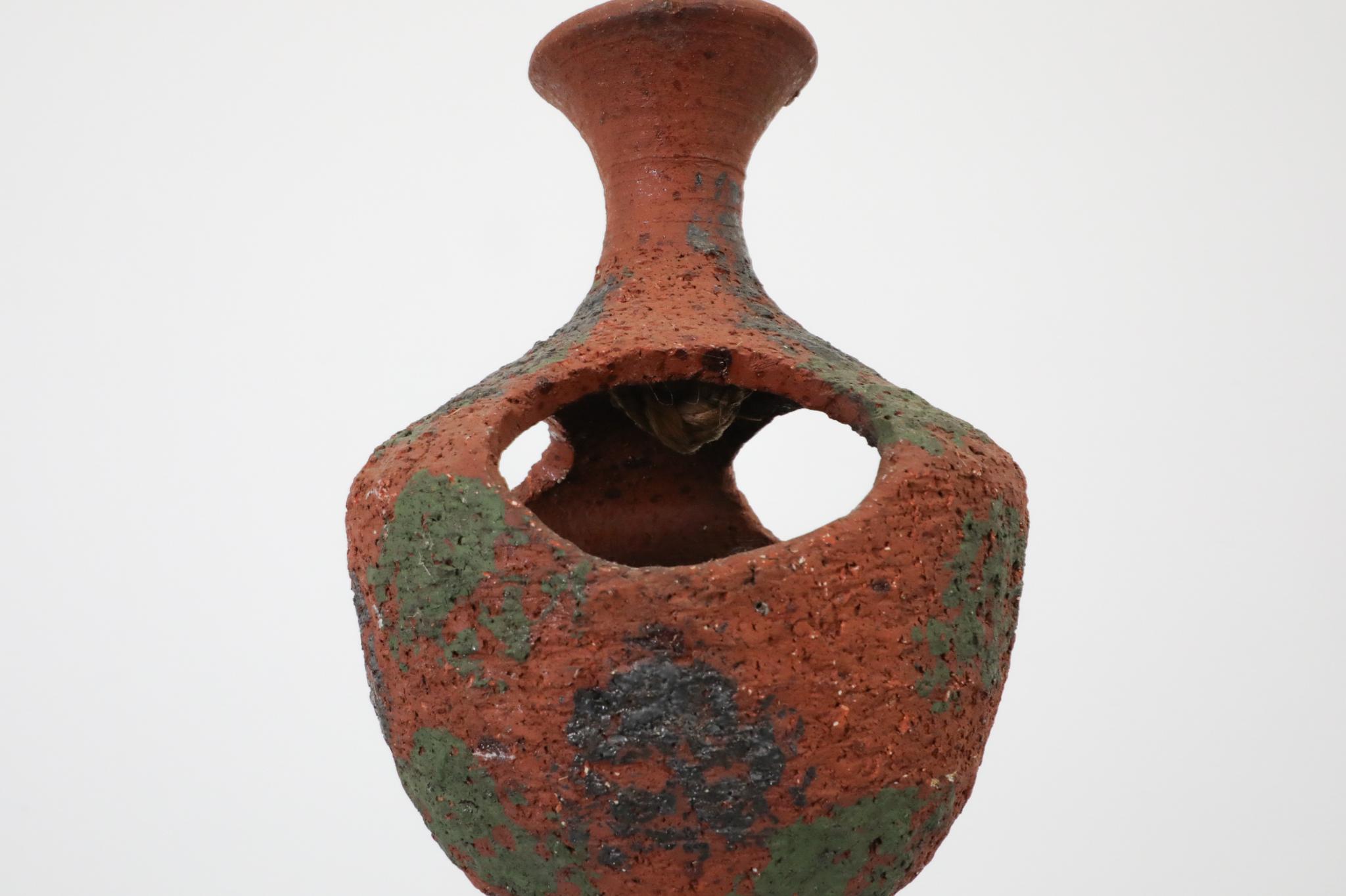 Mid-Century Dutch Terracotta Hanging Ceramic Planter or Bird's Nest, 1970's For Sale 8