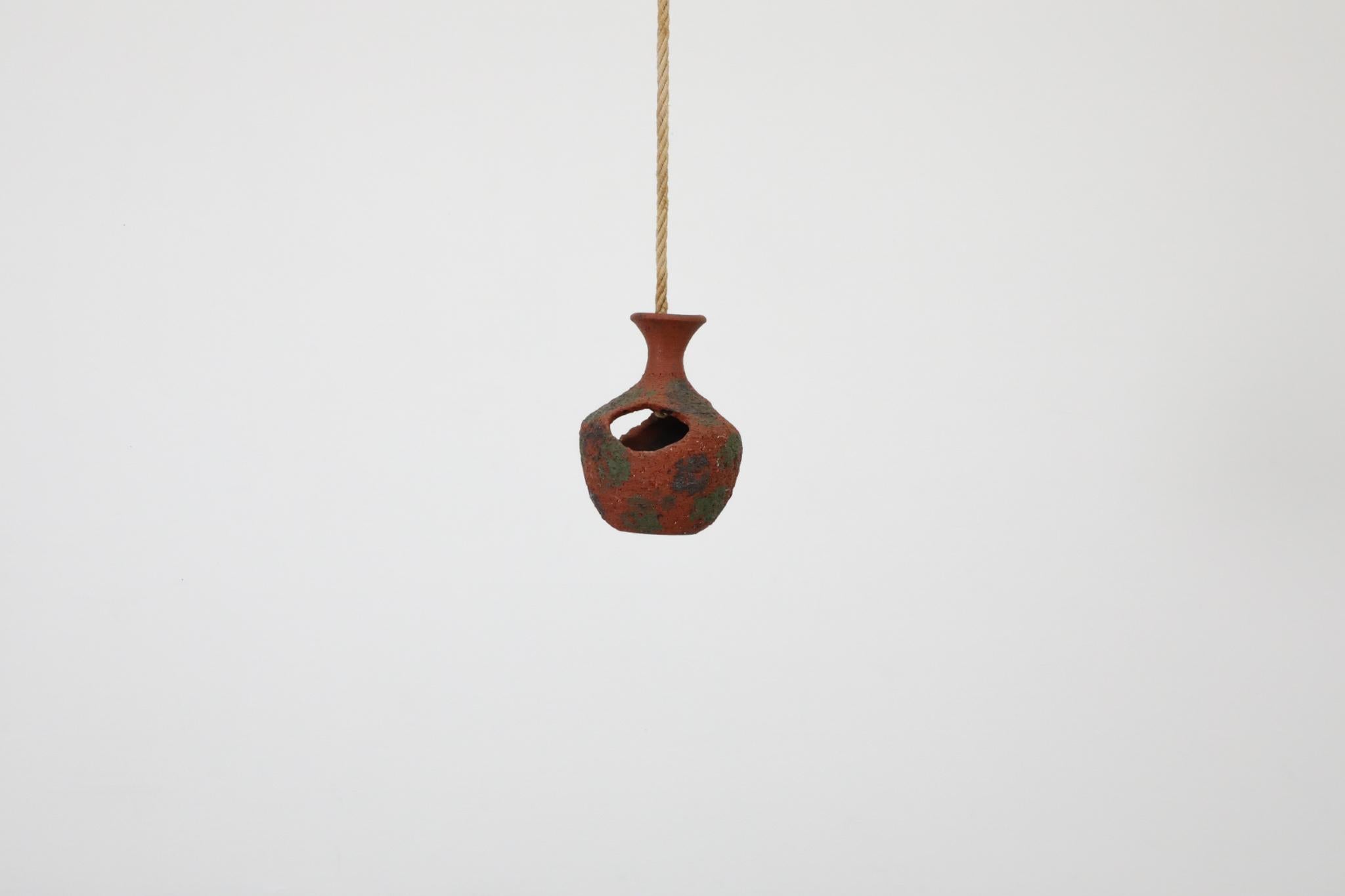 Mid-Century Modern Mid-Century Dutch Terracotta Hanging Ceramic Planter or Bird's Nest, 1970's For Sale