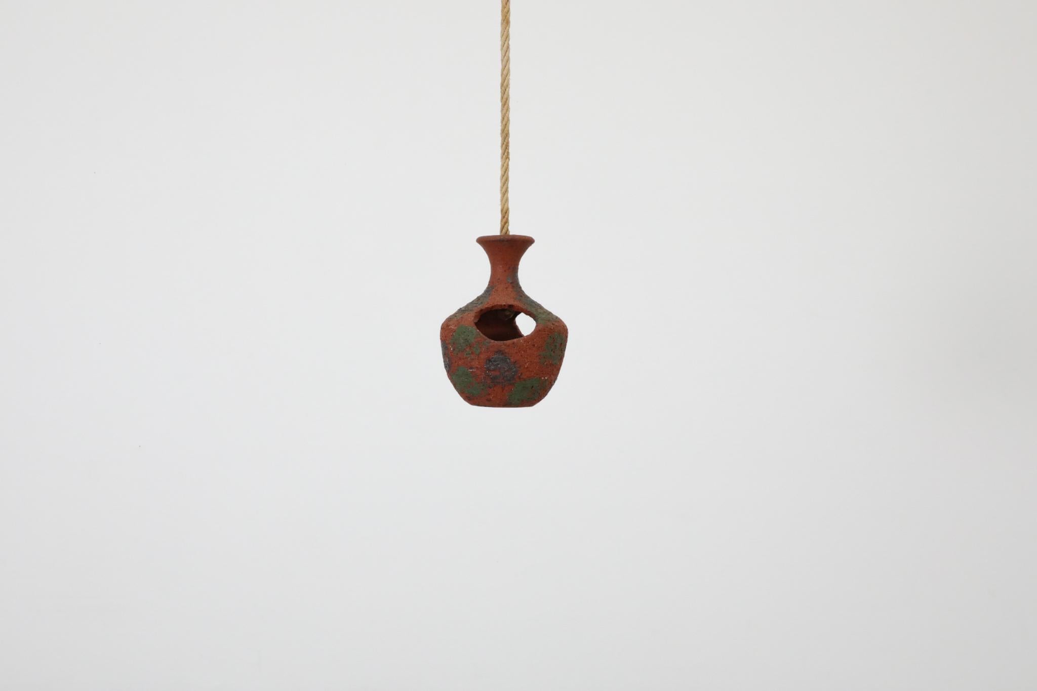 Mid-Century Dutch Terracotta Hanging Ceramic Planter or Bird's Nest, 1970's In Good Condition For Sale In Los Angeles, CA