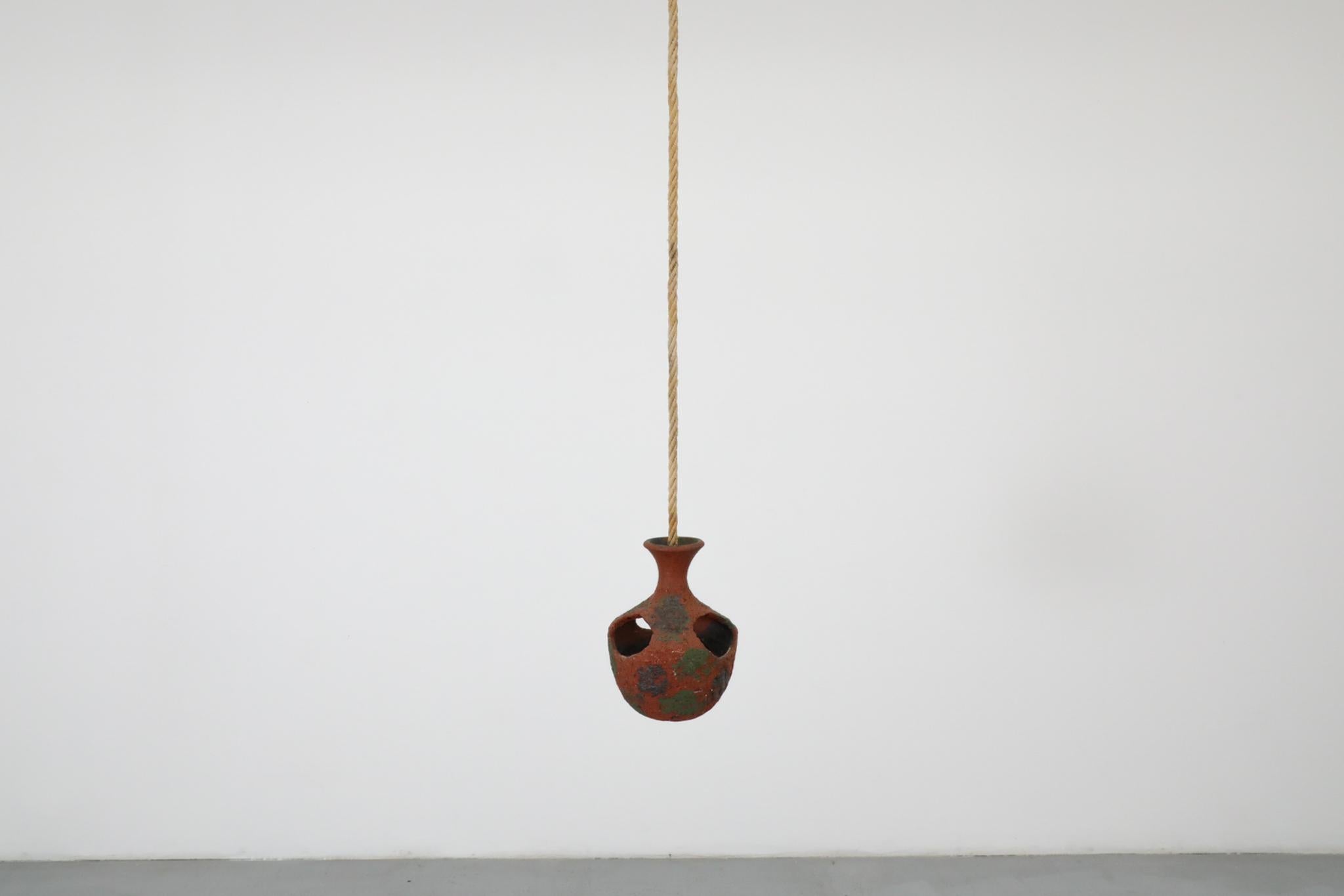 Mid-Century Dutch Terracotta Hanging Ceramic Planter or Bird's Nest, 1970's For Sale 2