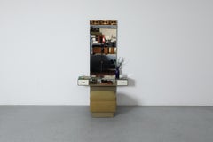 Mid-Century Dutch Vanity with Mirror & Stool, Greeve 1963, Sage Green