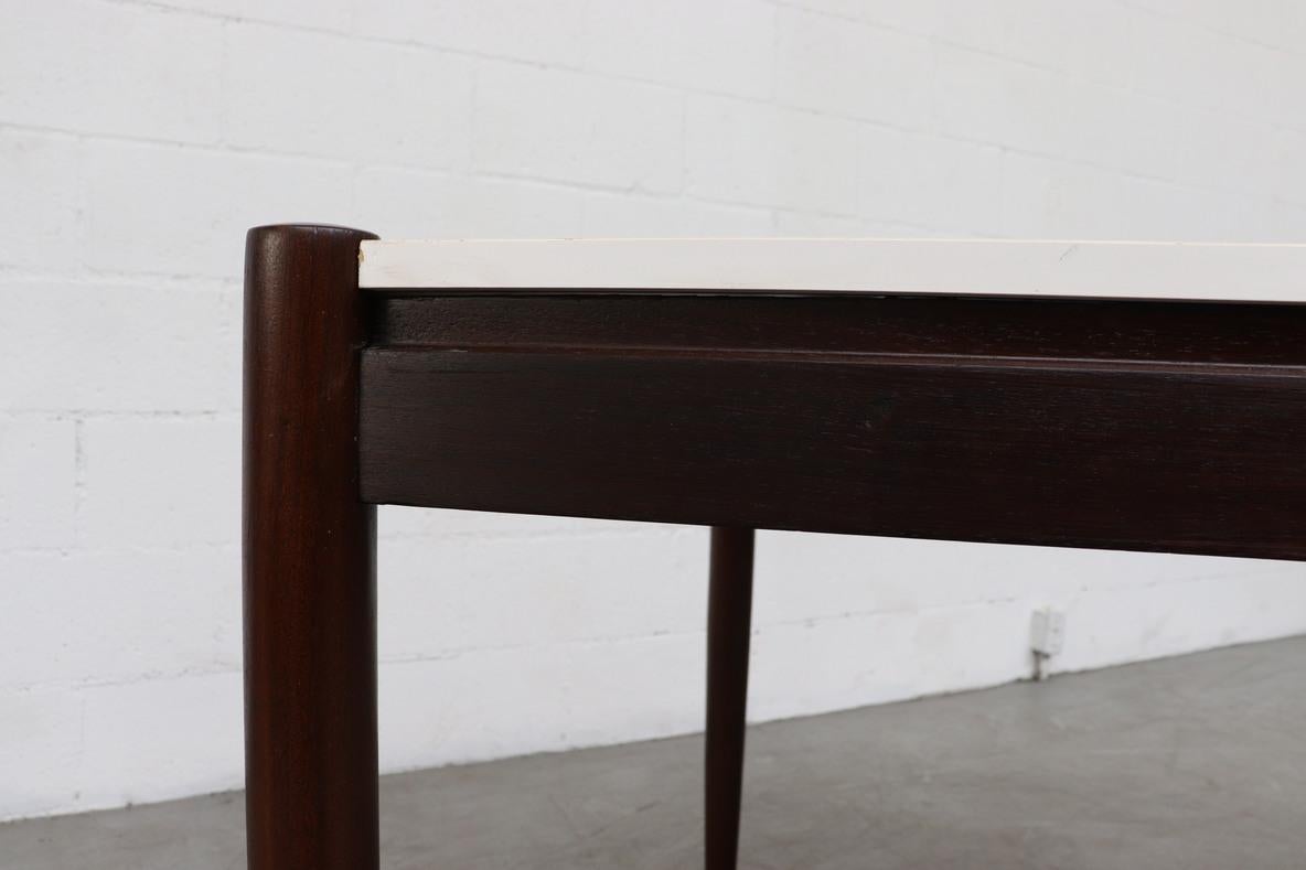Table de salle à manger hollandaise du milieu du siècle en wengé et formica blanc, Attr. Pastoe, 1960 en vente 1