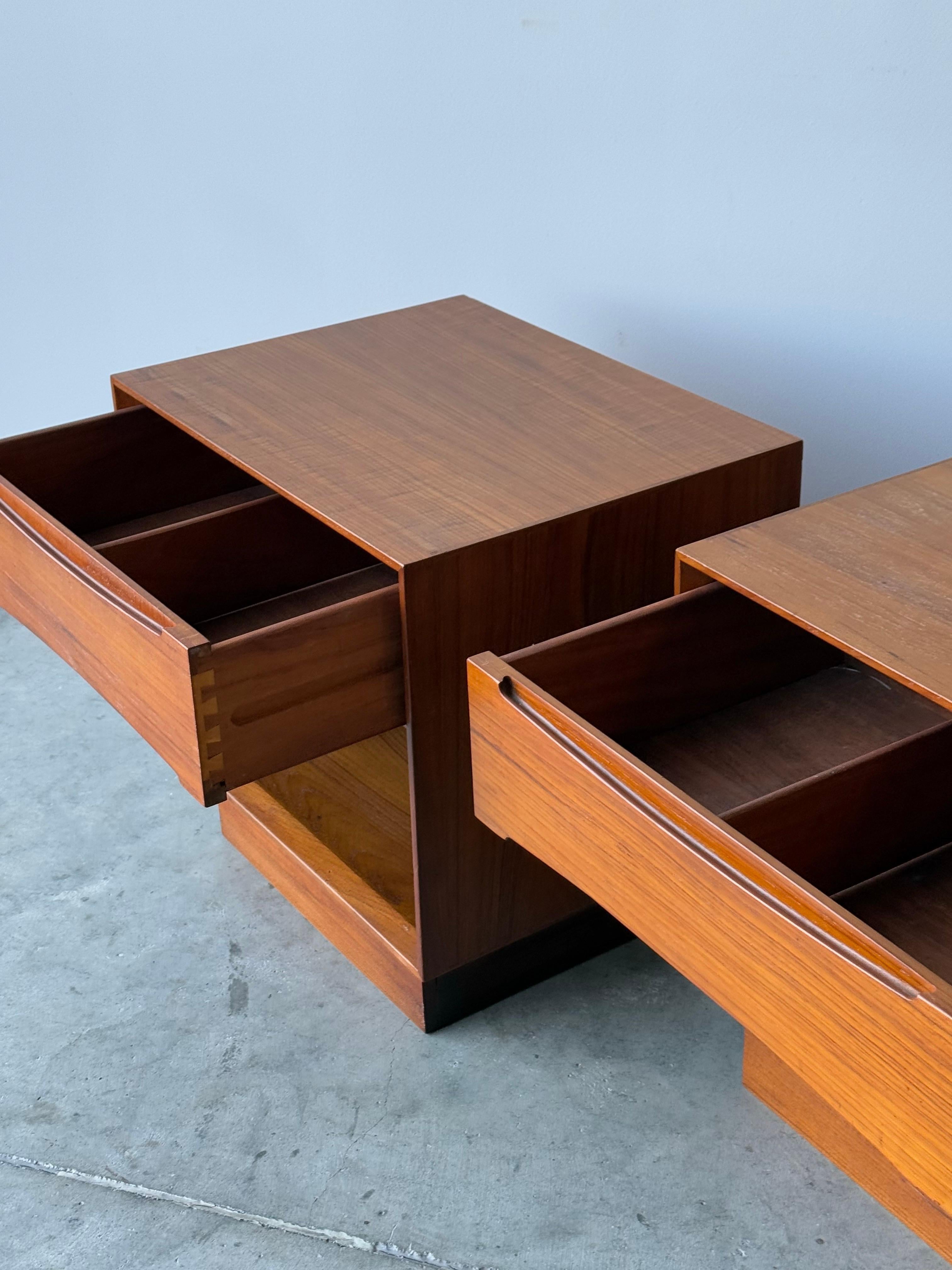 Mid-20th Century Mid-Century Dyrlund Nightstands - a Pair