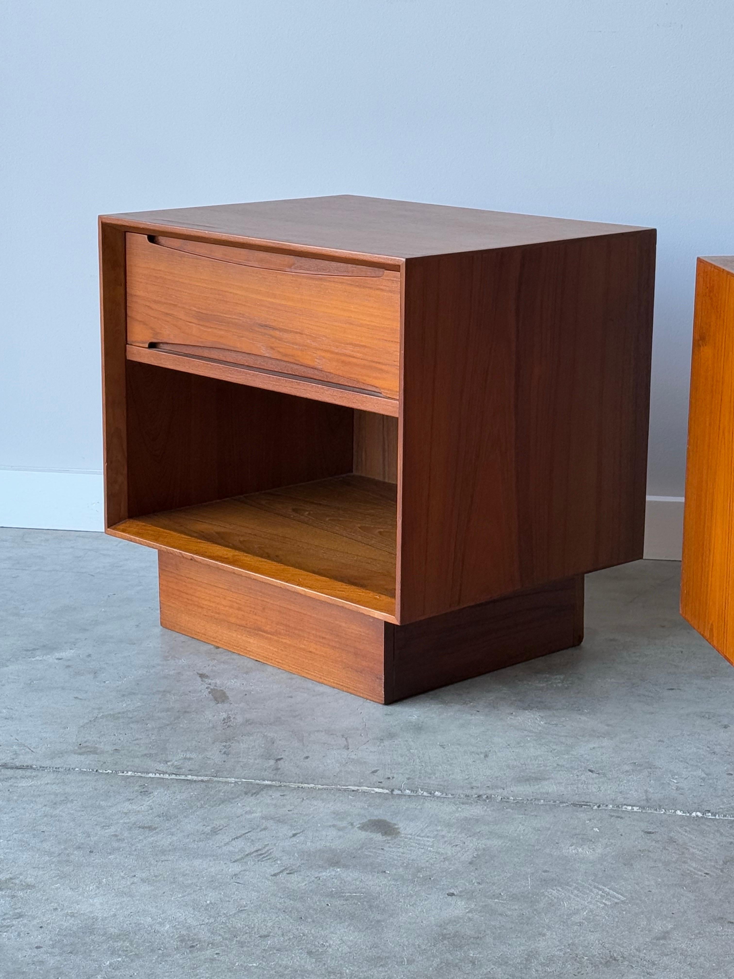 Wood Mid-Century Dyrlund Nightstands - a Pair