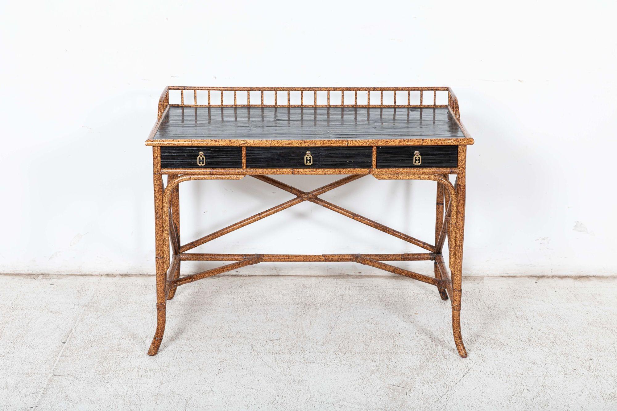 Mid Century ‘E Murio’ Bamboo Campaign Desk 4