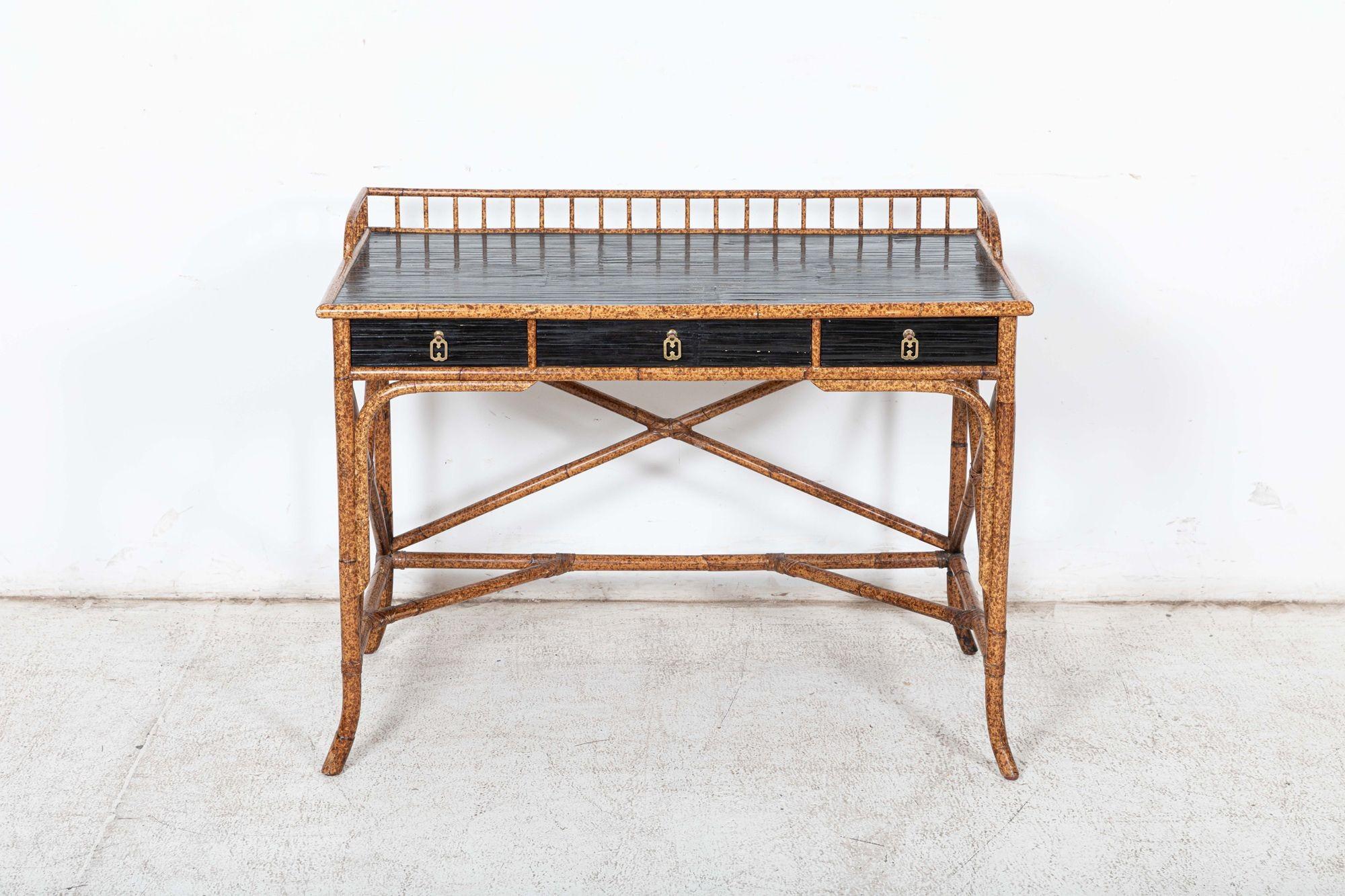 Mid Century ‘E Murio’ Bamboo Campaign Desk 4