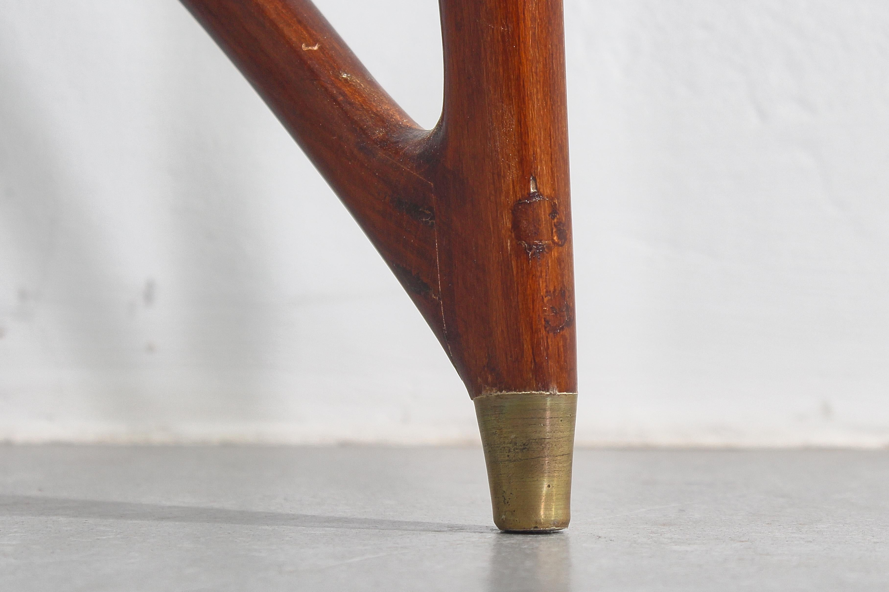 Mid-Century E. Rava Set of 2 Wood, Marble Console Table, 1950s, Italy For Sale 3